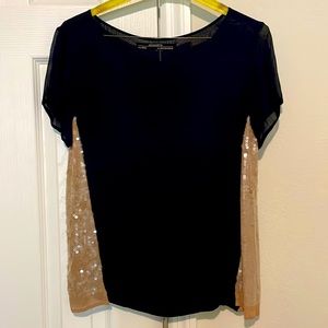 All saint blue top with side sparkles loose fitting size four great condition